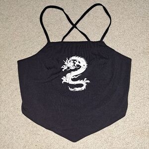 Crop Top With Dragon Print